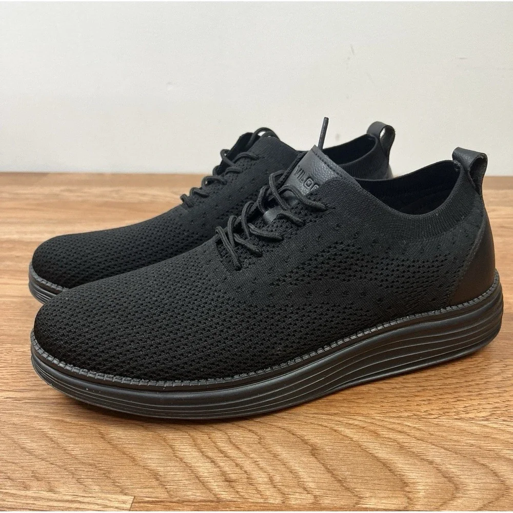 Vilocy Men's Casual Dress Sneakers Oxfords‎ Mesh Walking Shoes Black 10.5 WIDE